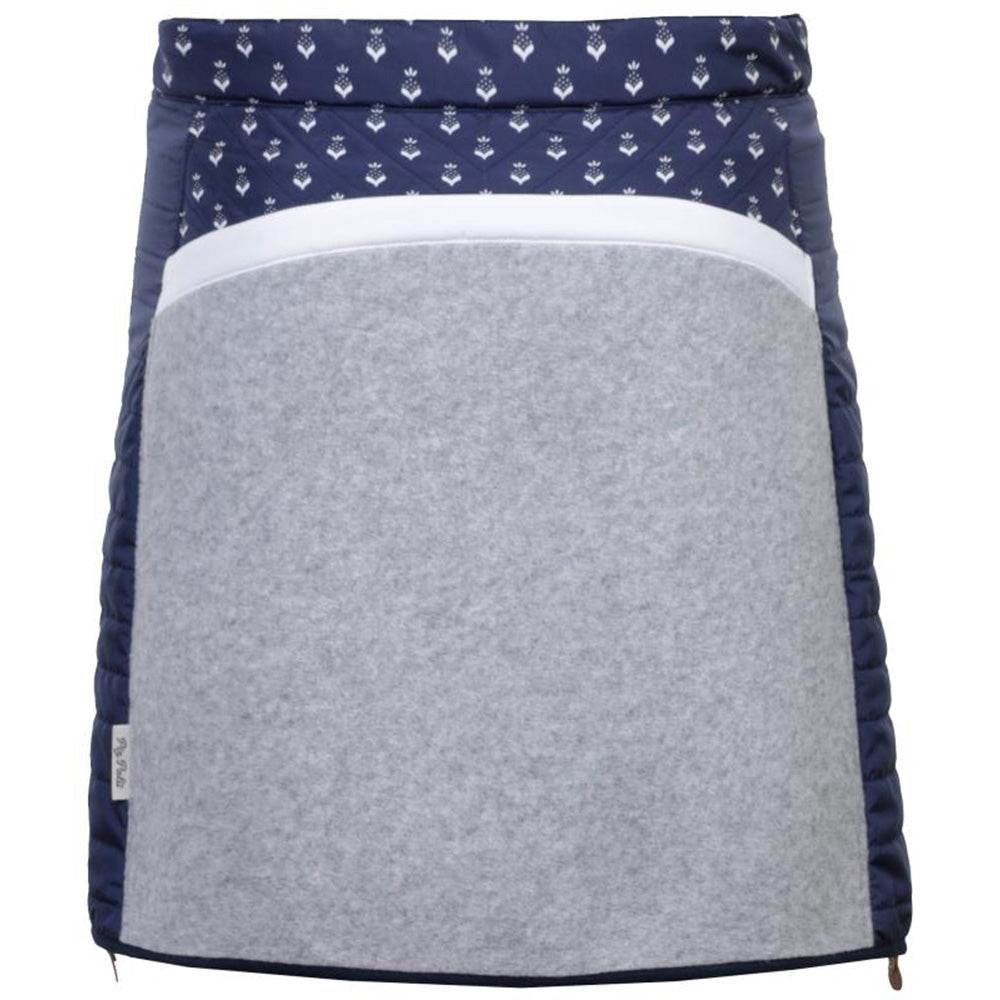 Damenrock Frauenberg in kiesel und mitternacht mit sportivem Steppdesign, seitlichem Reißverschluss und wärmender Optik.