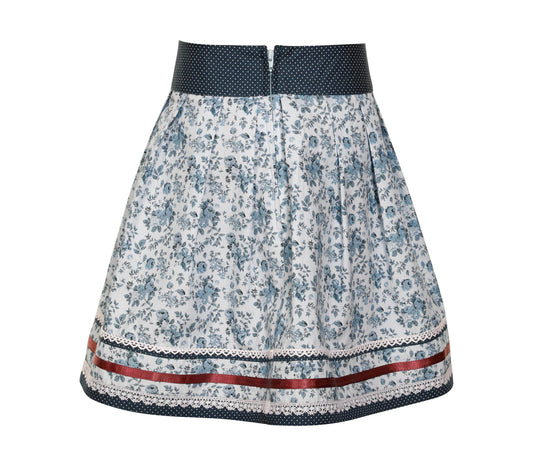 Hellblauer Kinderrock mit Blumenmuster und verspielten Details, leicht und kindgerecht gestaltet, ideal für den Alltag.