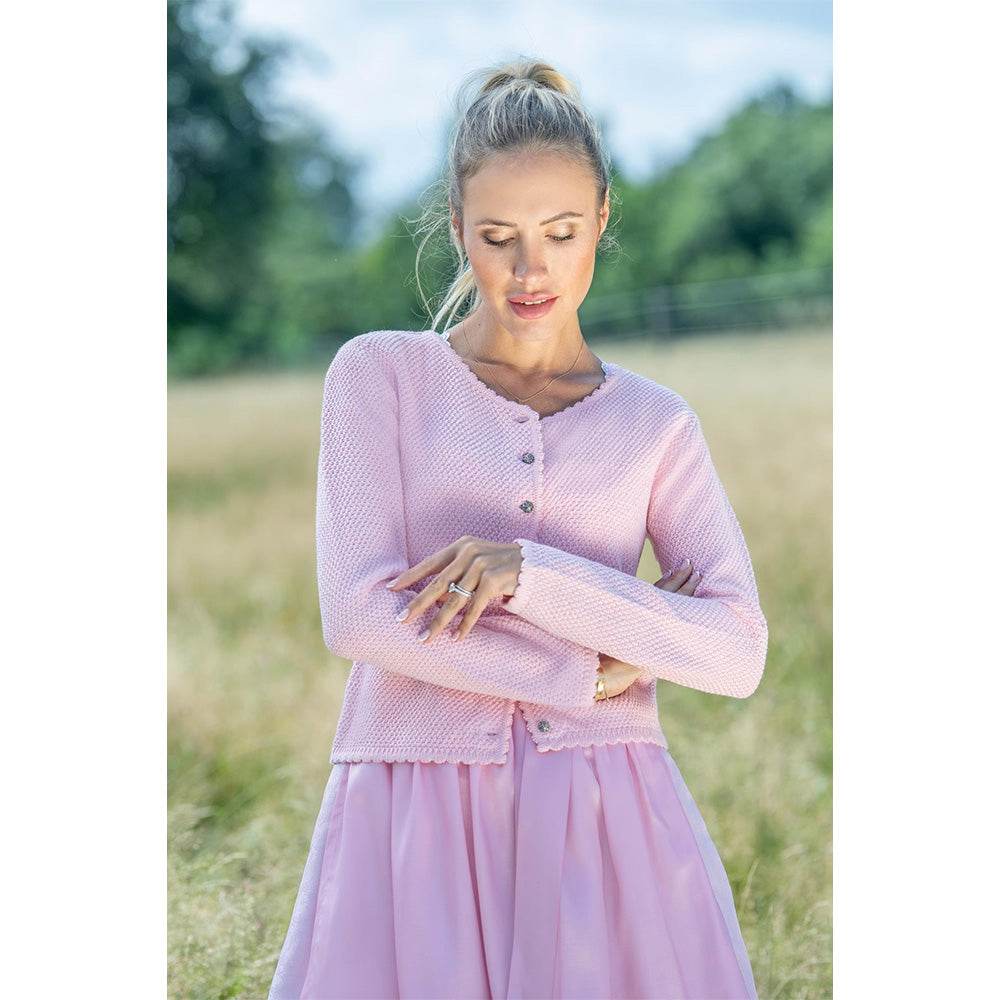 Strickjacke Vilseck in Puderrosa mit schlichtem Design