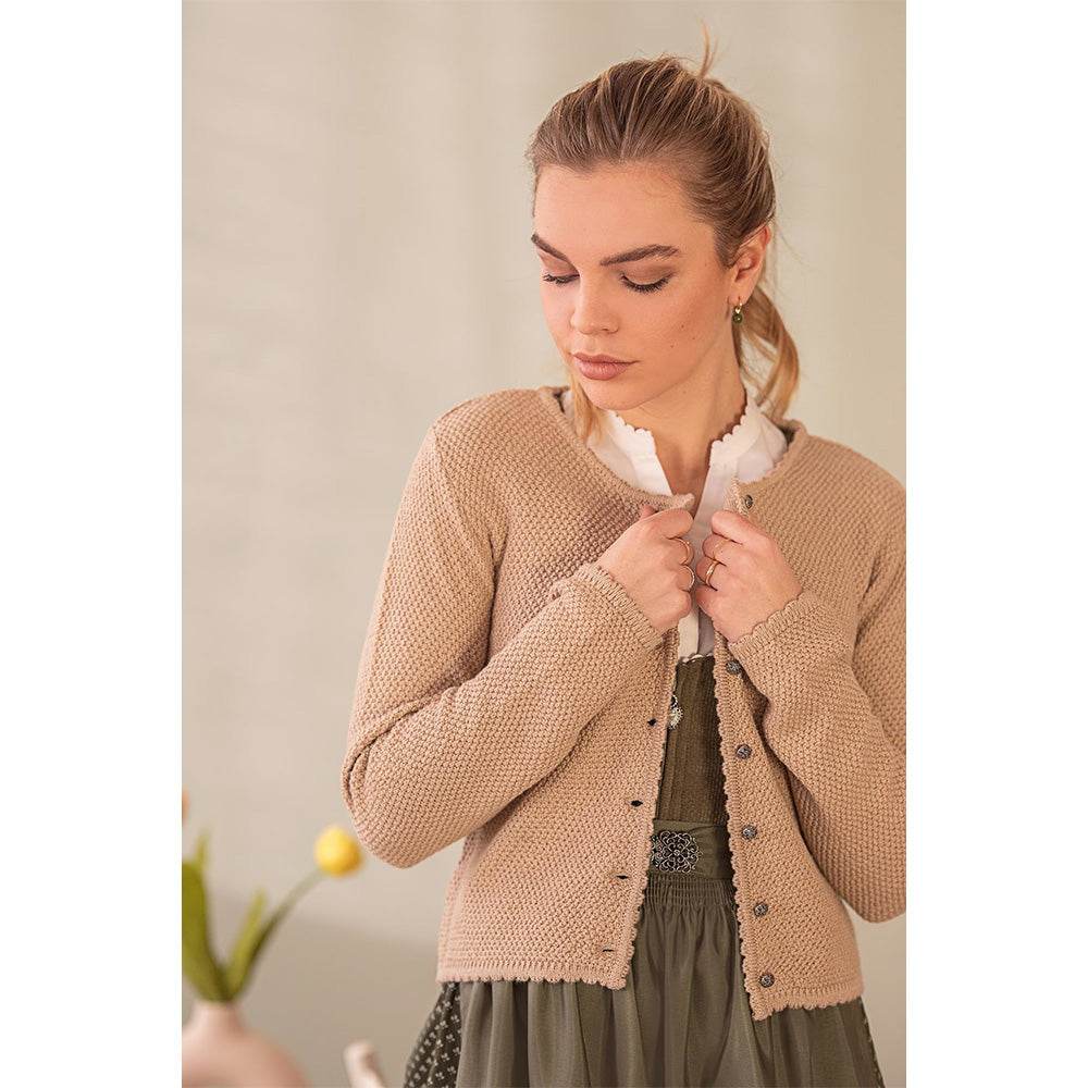 Strickjacke Vilseck in taupe mit schlichtem Design