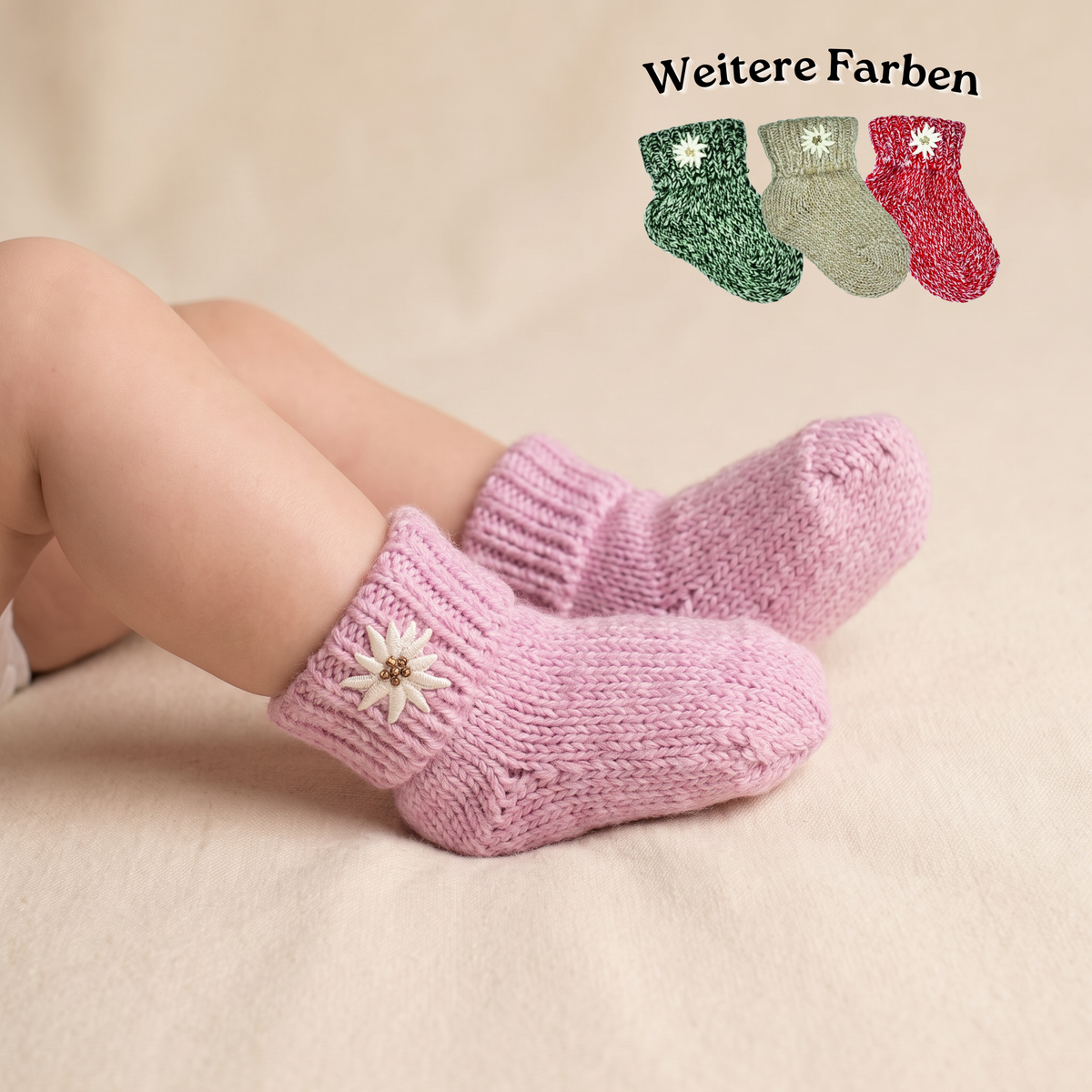Babysöckchen Edelweiß von Luise Steiner