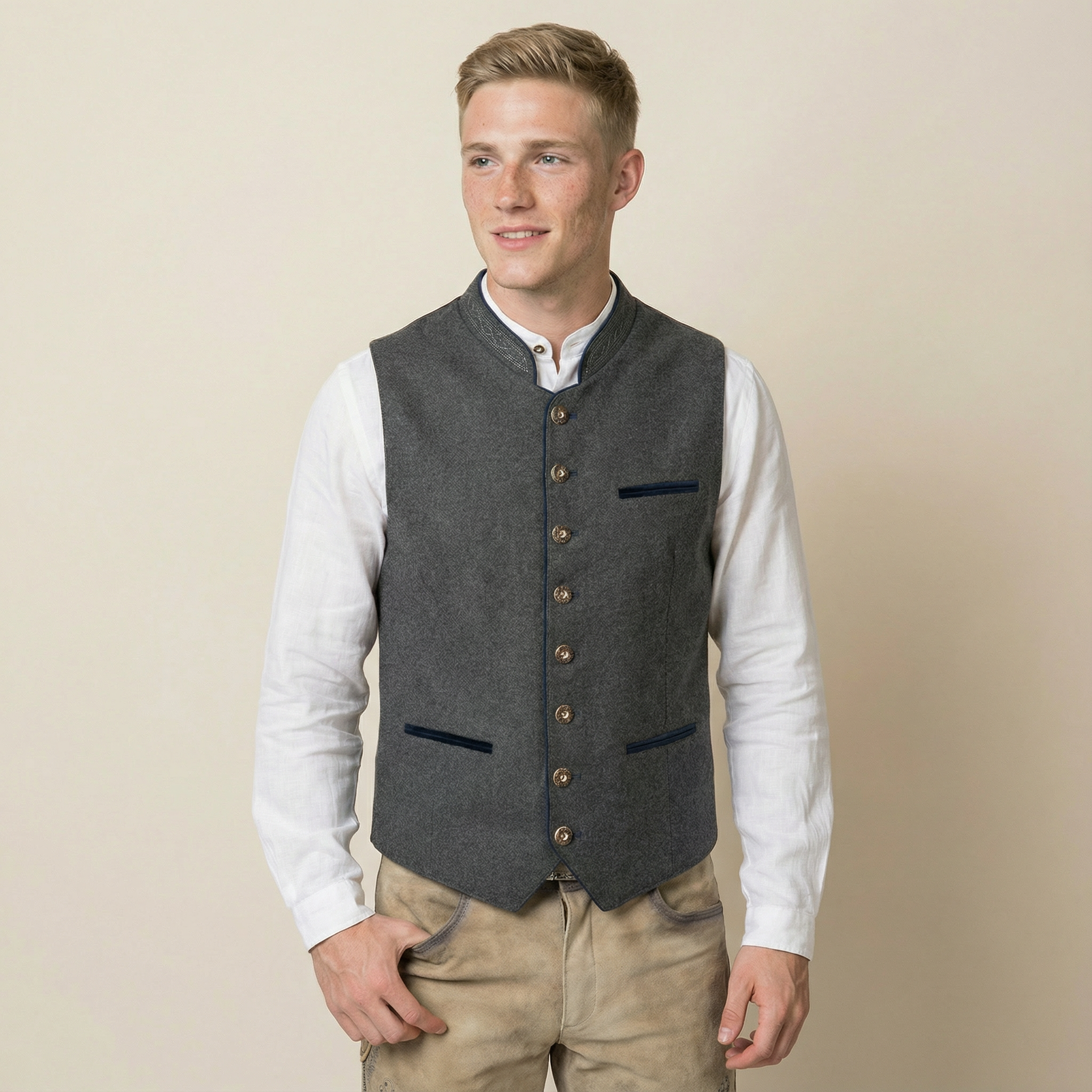 Weste Sirius grau-dunkelblau von Stockerpoint