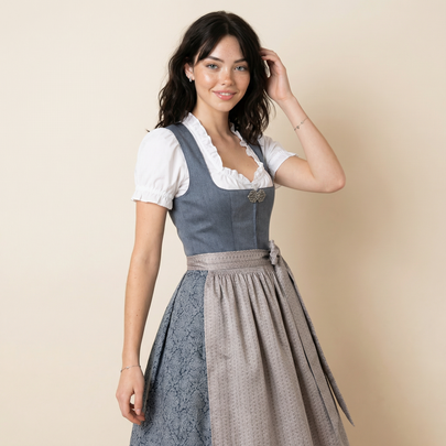 Dirndl Doreen 2tlg. blau/mauve von MarJo