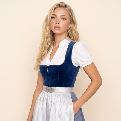 Dirndl Inka 2tlg. Samt saphir von MarJo
