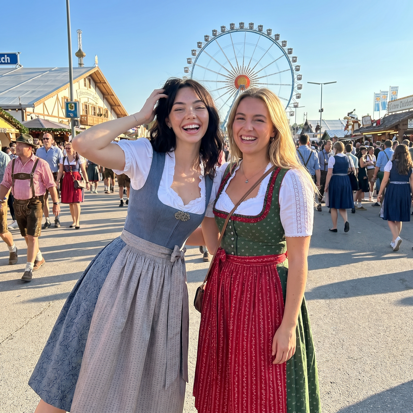 Dirndl Doreen 2tlg. blau/mauve von MarJo