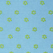 Stoffmuster für Dirndl mit hellblau-grünem Blümchenjacquard für Oberteil und Rock, dazu längsgestreifte Schürze mit grün-blauem Hirschmuster.